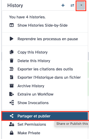 Partage d'historique