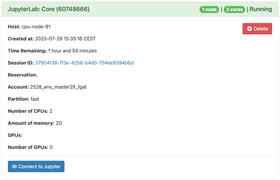 JupyterLab connect